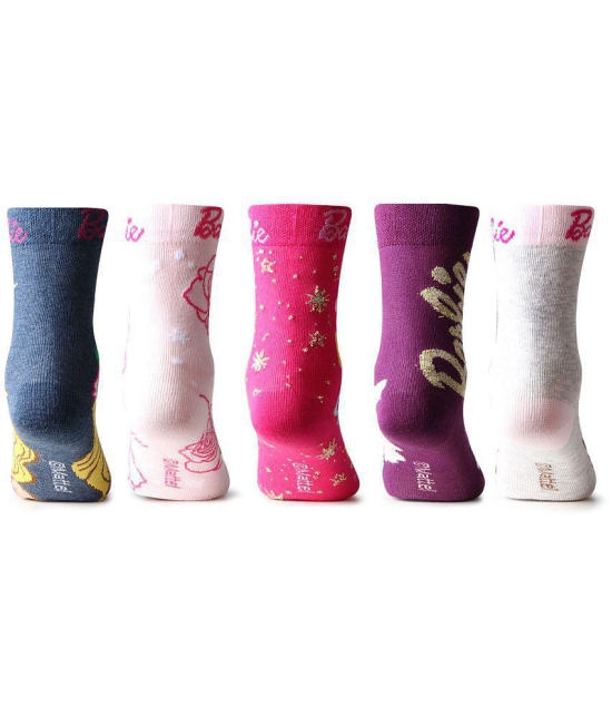 Bonjour Multicolored Barbie Crew Socks For Girls(9-12Y) - 9-12Y