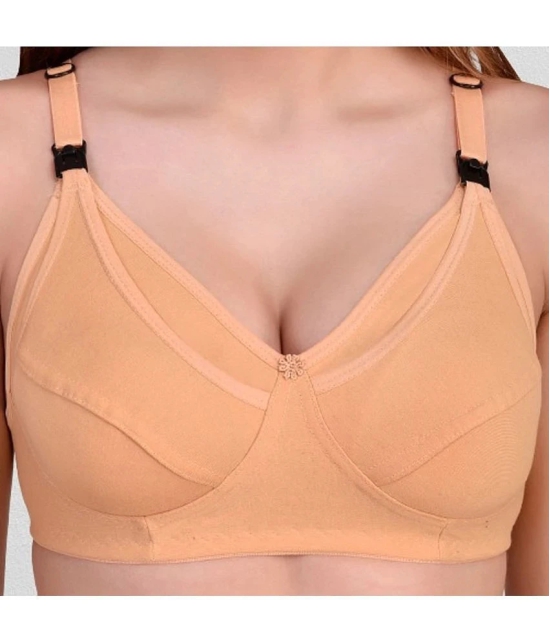 Zourt - Beige Cotton Non Padded Womens Everyday Bra ( Pack of 1 ) - None