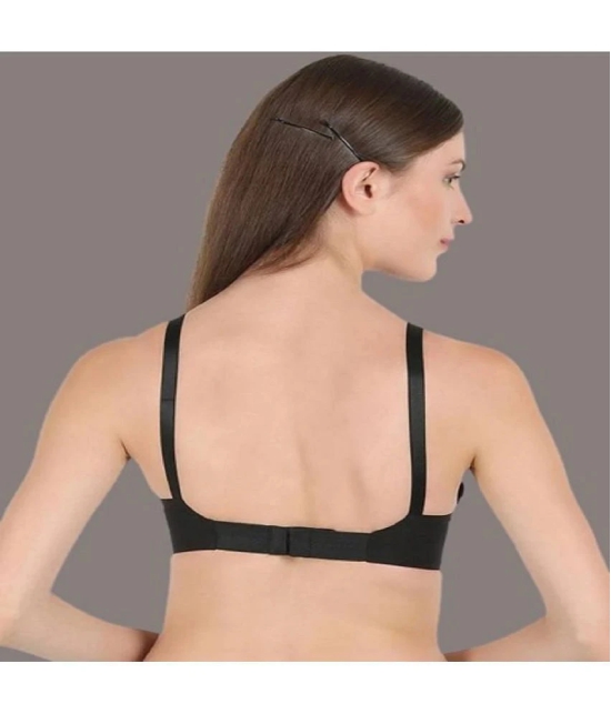 Zourt - Black Cotton Non Padded Womens Everyday Bra ( Pack of 4 ) - None