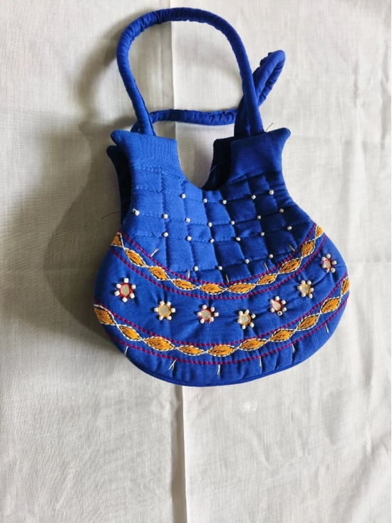 Blue Hand Embroidered Handbag