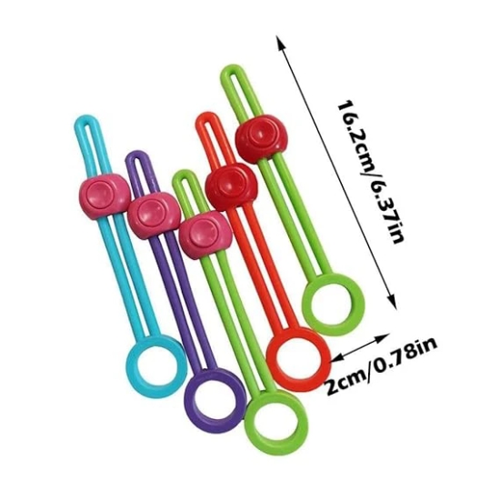 KATHIYAWADI Pack Of 12 Multi-Purpose Sealer Set, Reusable Food Bag Clips, Cable Ties, Detachable Sealing Ties, Sealing Tape and Cord Organizer | 15 x 3 cm |Plastic |multicolor