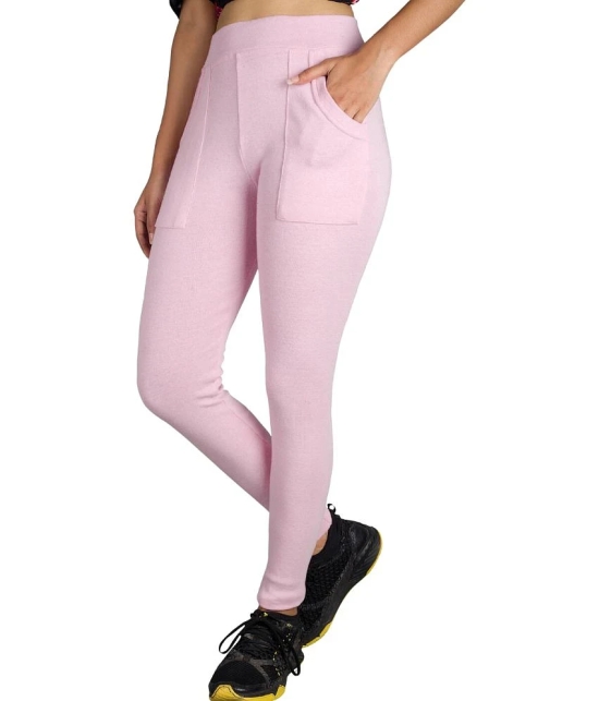 KARARO JEGGINGS - Cotton Blend Skinny Fit Pink Womens Jeggings ( Pack of 2 ) - None