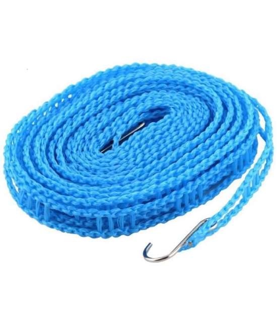 INSHOP 5 Meters Windproof Anti-Slip Clothes Washing Line Drying Nylon Rope with Hooks set of 2