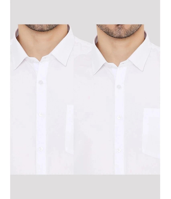 Maharaja - White Polyester Slim Fit Mens Casual Shirt ( Pack of 2 ) - None