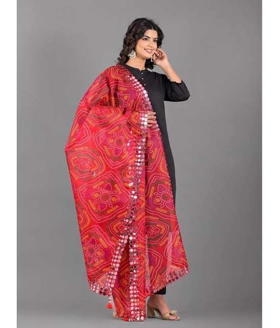 Apratim Red Cotton Blend Womens Dupatta - ( Pack of 1 ) - Red