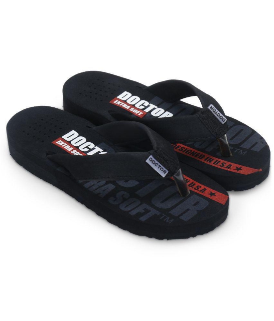 DOCTOR EXTRA SOFT - Black Mens Thong Flip Flop - None