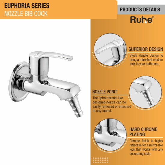 Euphoria Nozzle Bib Tap Brass Faucet- by Ruhe®