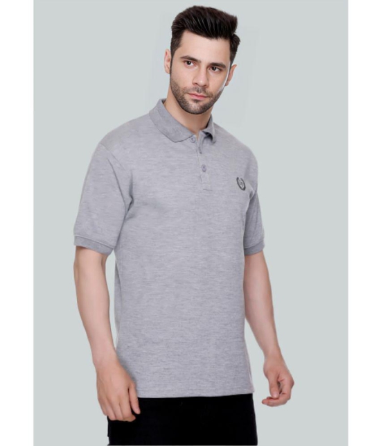 LEEBONEE - Grey Cotton Blend Regular Fit Men's Polo T Shirt ( Pack of 1 ) - None