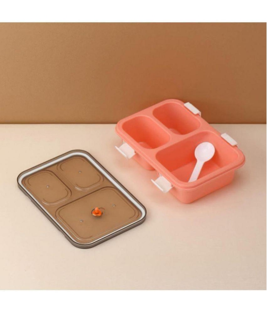 VARKAUS - Plastic Lunch Box 3 - Container ( Pack of 1 )