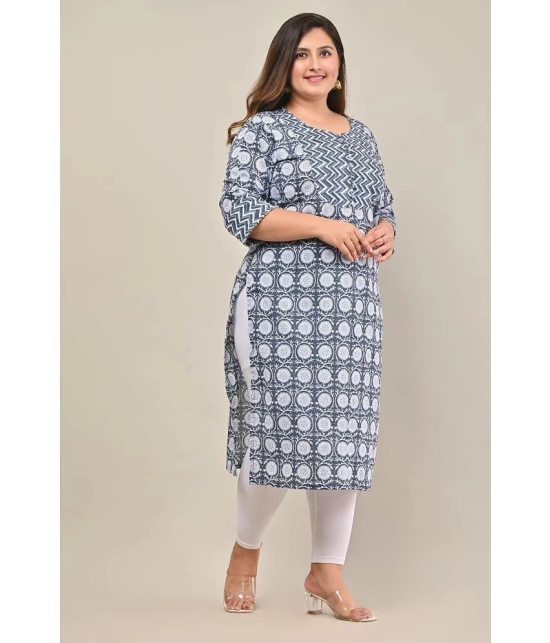 Swasti - Blue 100% Cotton Womens Straight Kurti ( Pack of 1 ) - None