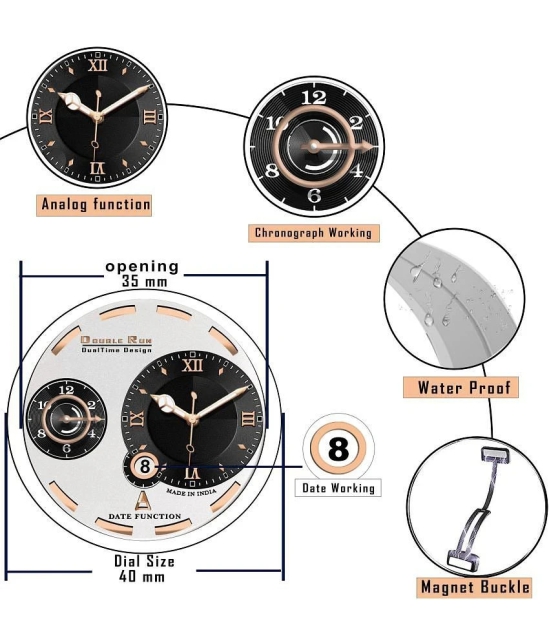 DoubleRun White Silicon Chronograph Mens Watch