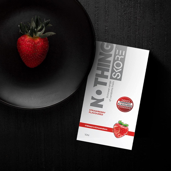 Skore Nothing Strawberry Condoms 10s