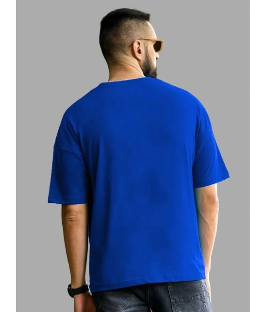 Leotude Cotton Blend Oversized Fit Solid Half Sleeves Mens T-Shirt - Blue ( Pack of 1 ) - None