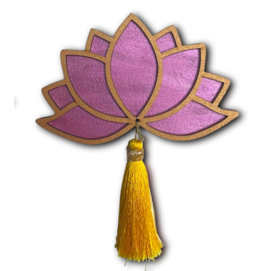 Set of 6 Wooden Lotus Tassel-Pink