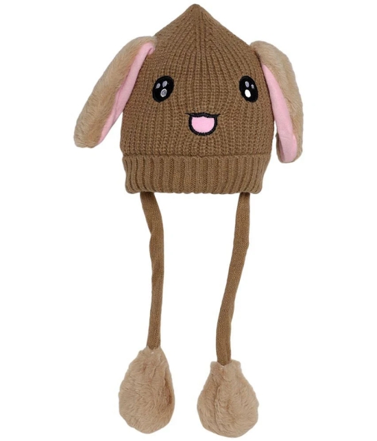 Zacharias Boy & Girl Winter Woolen Rabbit Moving Ear Cap (Free Size_Pack of 1) - None