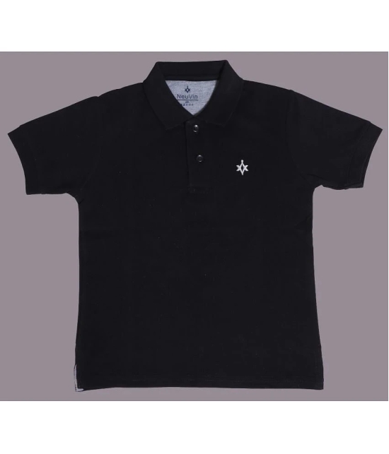 NEUVIN - Black Cotton Blend Boys Polo T-Shirt ( Pack of 1 ) - None