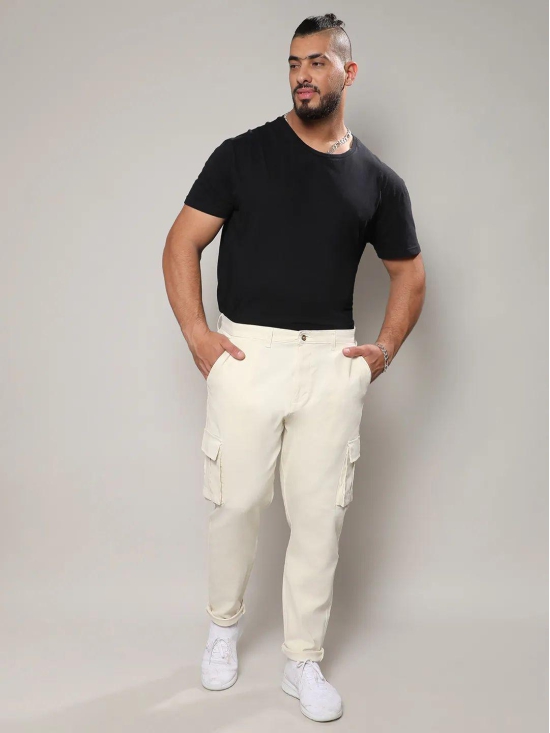 Pale Yellow Cargo Trousers Yellow 42