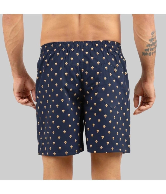 Navy Blue Cotton Mens Boxer- ( Pack of 1 ) - None