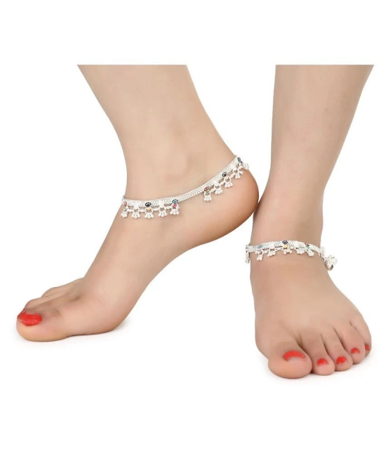 AanyaCentric - Silver Anklets ( Pack of 1 ) - Silver