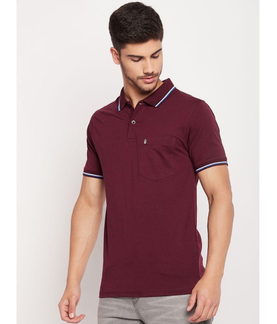 UNIBERRY - Maroon Cotton Blend Regular Fit Men's Polo T Shirt ( Pack of 1 ) - None