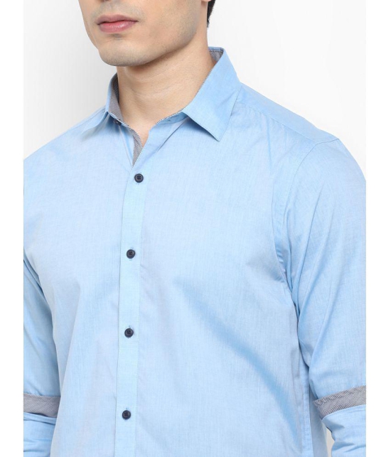 Life Roads - Light Blue Cotton Slim Fit Men's Casual Shirt ( Pack of 1 ) - None