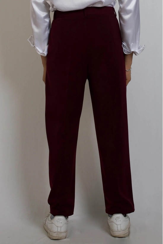 Solid non crease trousers-Purple / XS