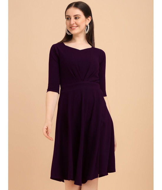 Sheetal associates - Purple Cotton Blend Women's Fit & Flare Dress ( Pack of 1 ) - None