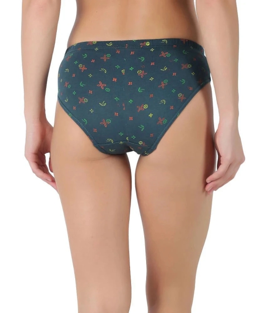 Dollar Multi Color Combed Cotton Printed Womens Briefs ( Pack of 5 ) - None