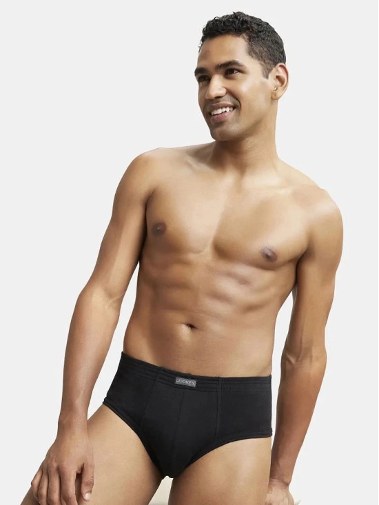 Jockey 1009 Men Super Combed Cotton Rib Solid Brief - Black - None