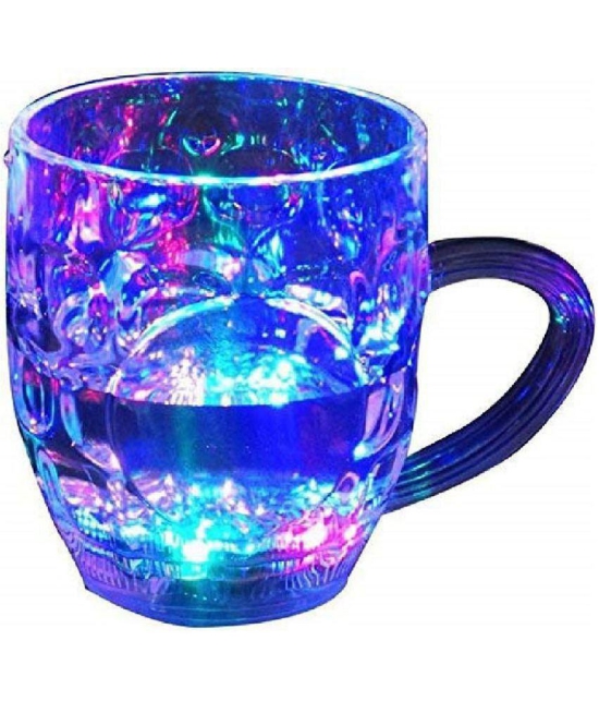 Switchon Transparent Color Changing Plastic LED Lighting Mug, 250ml (Pack of 1) - Transparent