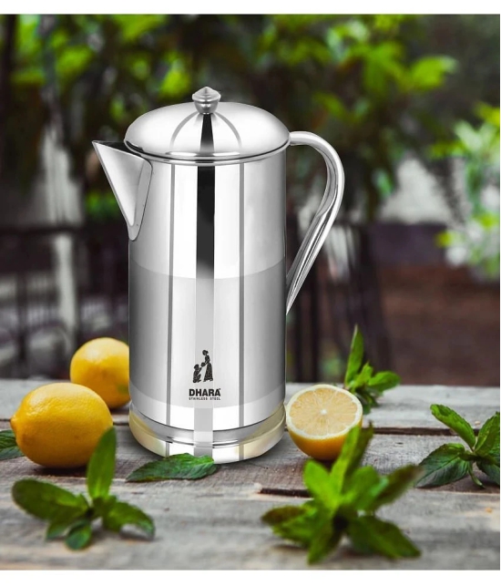 Dhara Stainless Steel Slimline jug 2000 Stainless Steel Jugs 2000 mL - Silver