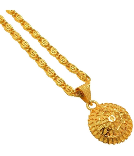 Jewar Mandi New Design Gold Plated Locket/Pendant with Link Chain Daily use for Men, Women & Girls, Boys - None