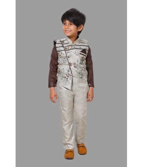 DKGF Fashion - Brown Cotton Blend Boys Shirt & Pants ( Pack of 1 ) - None