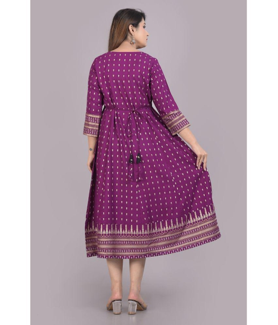 SIPET - Purple Rayon Womens Anarkali Kurti ( Pack of 1 ) - None