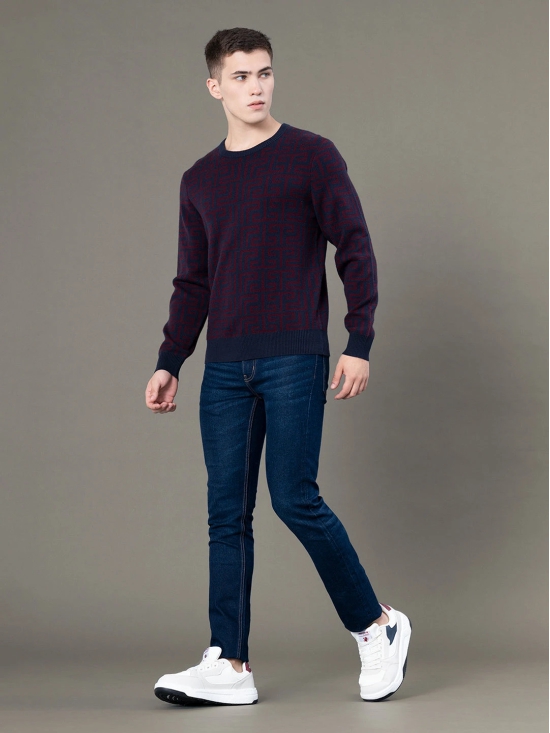 RedTape Round Neck Pattern Sweater for Men | Ultimate Comfort