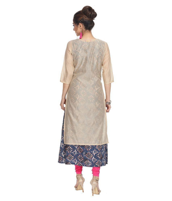 Alena Off White Chanderi A-line Kurti - L