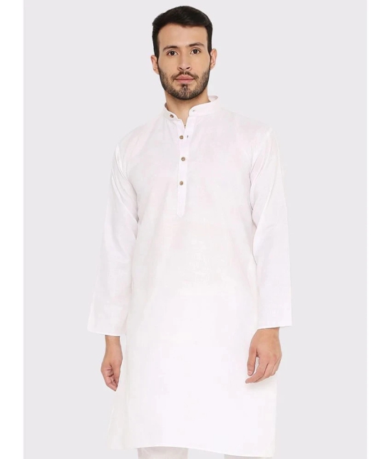 Maharaja - White Cotton Mens Regular Kurta ( Pack of 1 ) - None