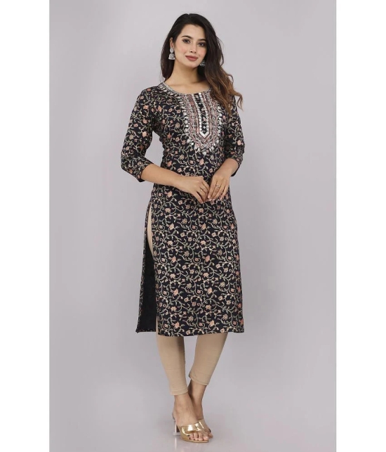 JC4U - Black Cotton Womens Straight Kurti ( Pack of 1 ) - None