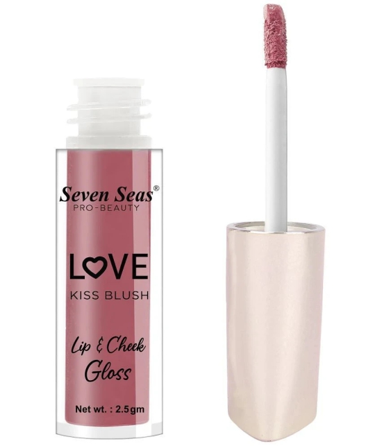 Seven Seas Tint Lip Love Kiss Blush|Moisturizing lip gloss lip cheek tint Glossy Finish (Plum Kiss)