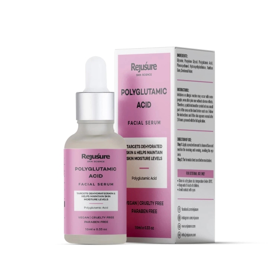 Rejusure Polyglutamic Acid Face Serum - Intense Hydration and Moisture Retention  For Men  Women  Cruelty Free  Dermatologist Tested - 10ml-Rejusure Polyglutamic Acid Face Serum - Intense Hydrati