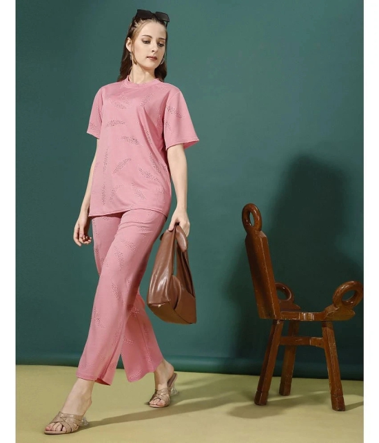 Selvia Pink Dyed Palazzo Top Set - None