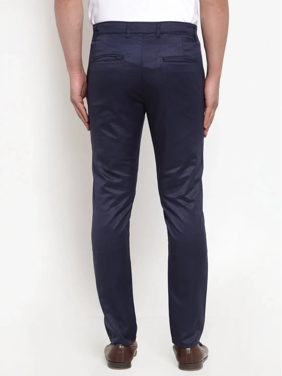 Indian Needle Men's Navy Solid Formal Trousers-30 / Navy-Blue