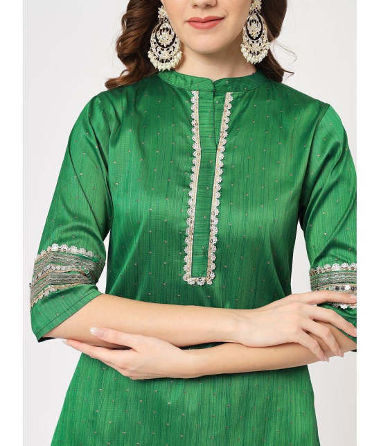 Pannkh Womens Festive Placket Embroidered Kurta With Contrasting Pants - None