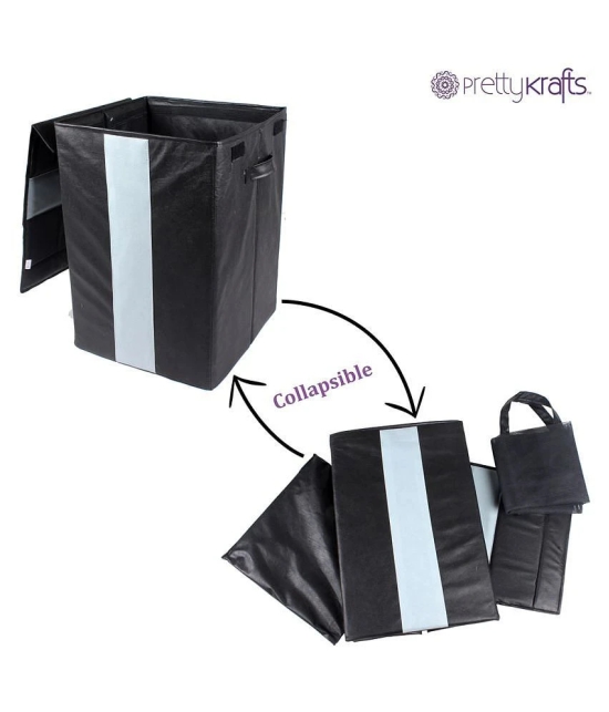 PrettyKrafts Set of 2 PVC Laundry Bag - Black