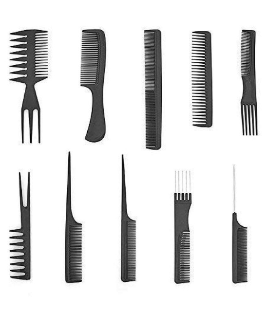 Lenon Professional 10 Pcs Comb With Stainless Steel Salon Razor Pack of 2