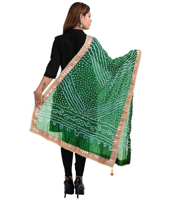 Apratim Green Art Silk Aari Embroidered Dupatta - Single