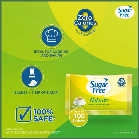 Sugar Free Natura Low Calorie Sweetener, 100 Sachet