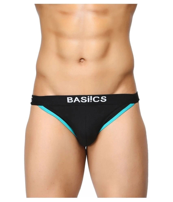 BASIICS By La Intimo - Black Cotton Mens Thongs ( Pack of 3 ) - L