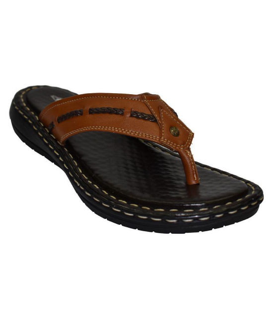 Ajanta Tan Flip Flops - None