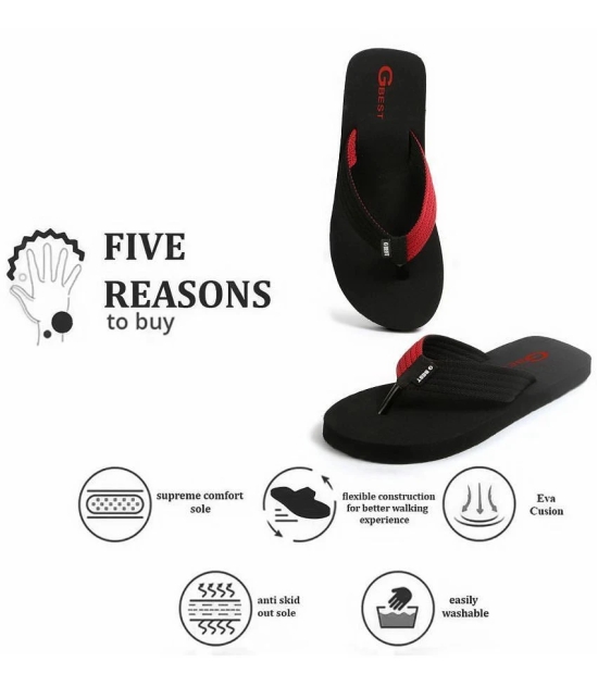 G Best Black Mens Thong Flip Flop - None